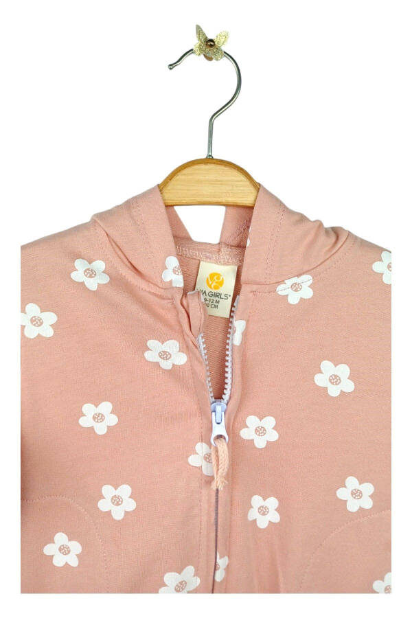 Baby girl hooded floral long-sleeved cardigan (9-24 months) - 2