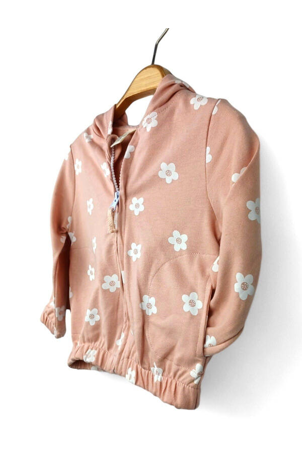 Baby girl hooded floral long-sleeved cardigan (9-24 months) - 4