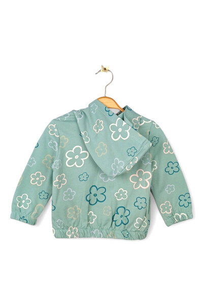 Baby girl hooded long-sleeved cardigan with floral print (9-24 months) - 3