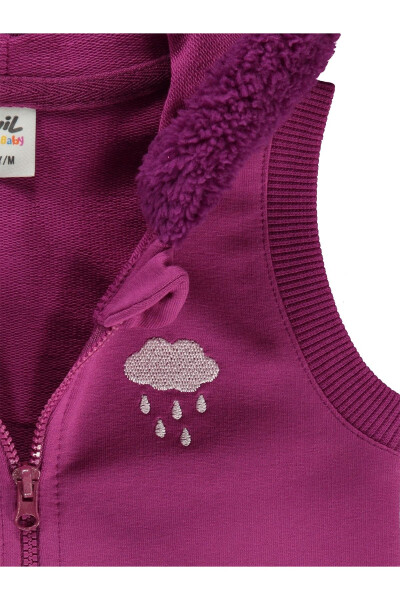 Baby Girl Hooded Vest 6-18 Months Purple - 12