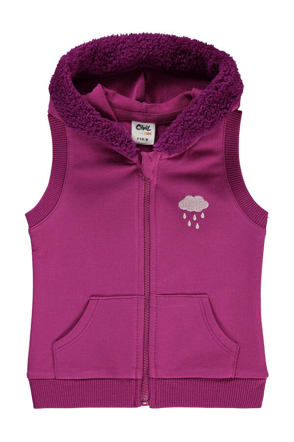 Baby Girl Hooded Vest 6-18 Months Purple - 6