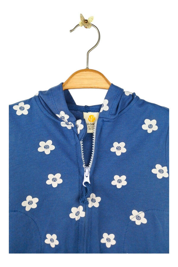 Baby Girl Hoodie with Flower Pattern Long Sleeve Cardigan (9-24 Months) - 2