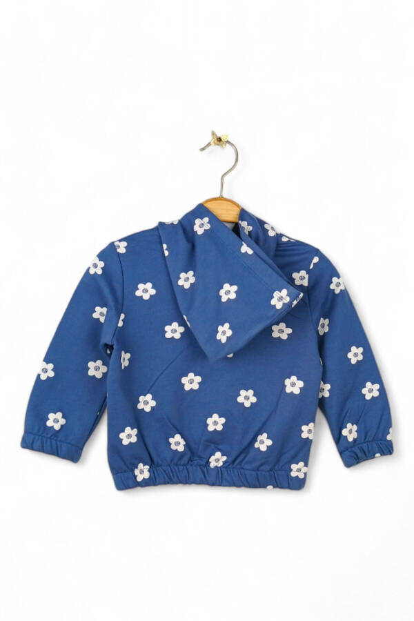 Baby Girl Hoodie with Flower Pattern Long Sleeve Cardigan (9-24 Months) - 3