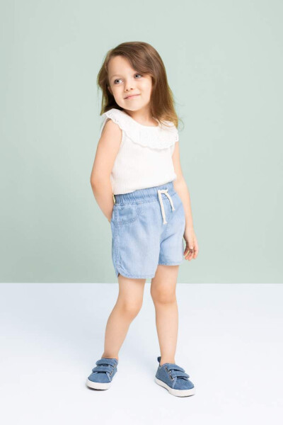 Baby Girl Jean Shorts Light Blue - 1