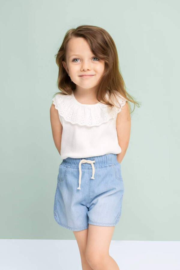 Baby Girl Jean Shorts Light Blue - 2