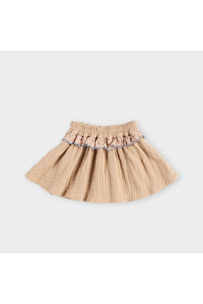 Baby Girl Lace Detail Beige Skirt - 14