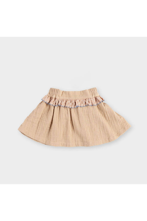 Baby Girl Lace Detail Beige Skirt - 12