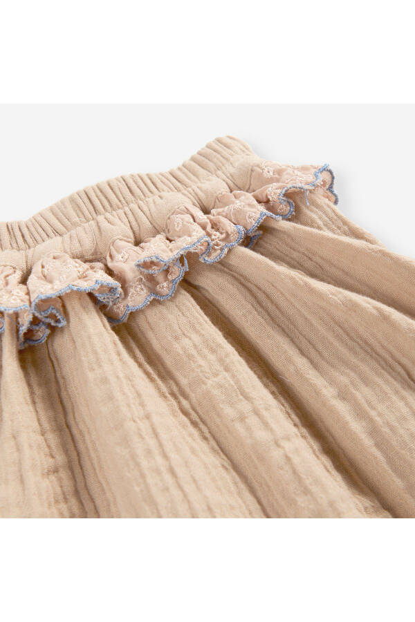 Baby Girl Lace Detail Beige Skirt - 13