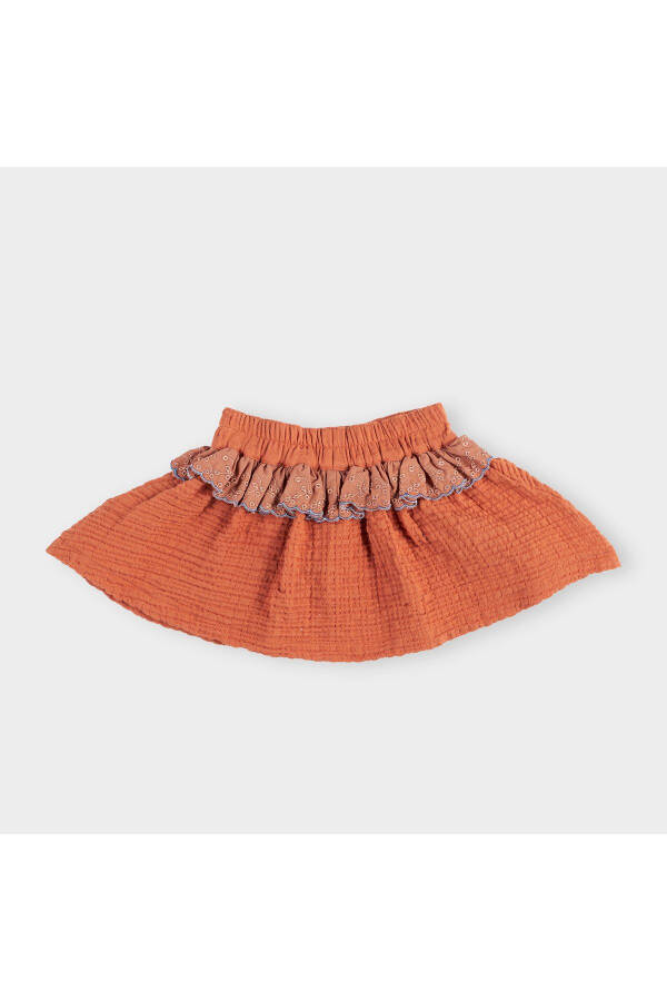 Baby Girl Lace Detail Terracotta Skirt - 14