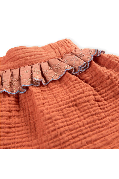 Baby Girl Lace Detail Terracotta Skirt - 15