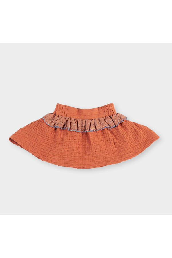 Baby Girl Lace Detail Terracotta Skirt - 10