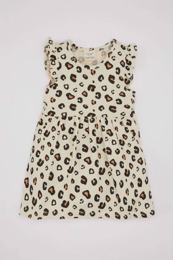 Baby Girl Leopard Print Sleeveless Dress Sand - 1