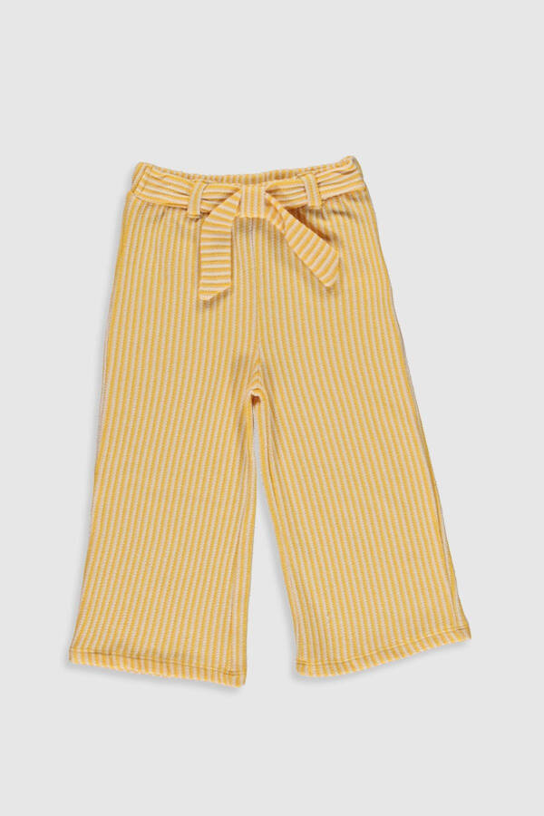 Baby Girl Light Yellow Striped Ljz Pants - 3