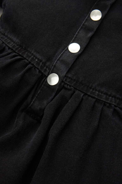 Baby Girl Long Sleeve Jean Dress Anthracite - 7