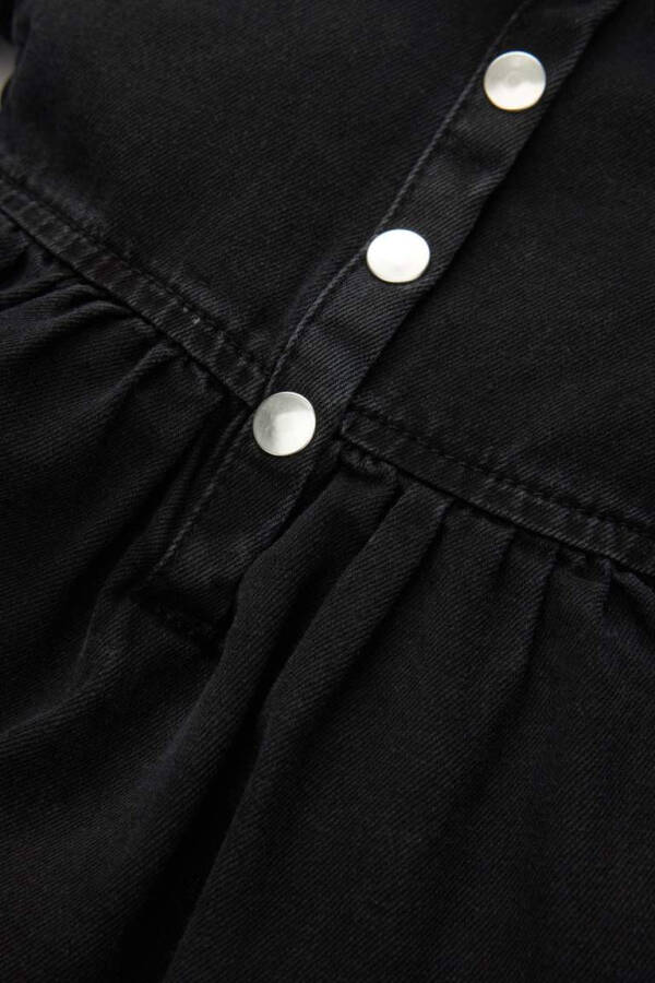 Baby Girl Long Sleeve Jean Dress Anthracite - 7