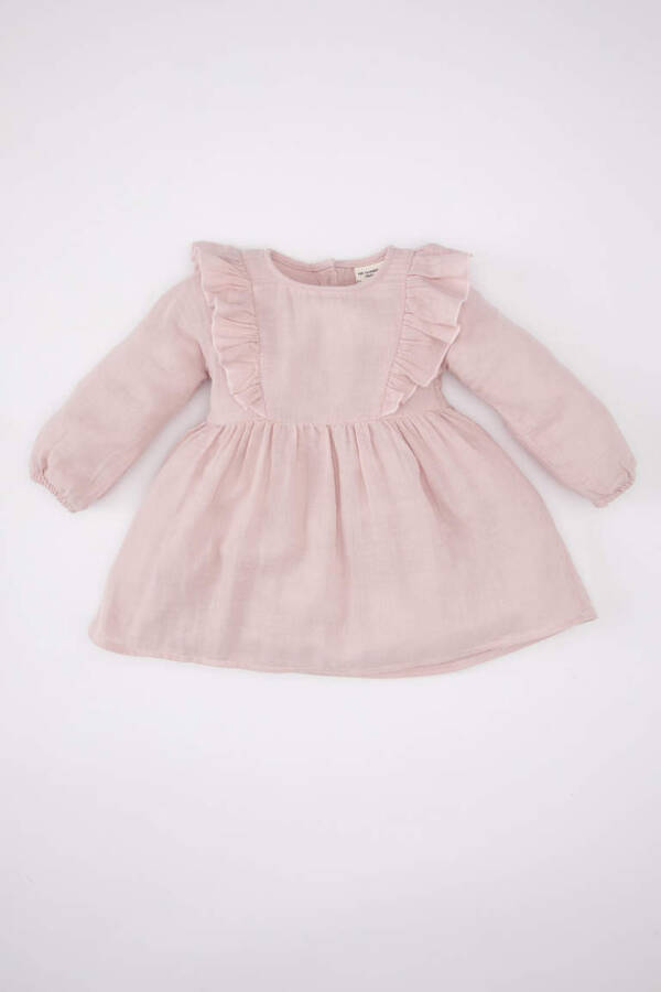 Baby Girl Long Sleeve Muslin Dress Lilac - 1