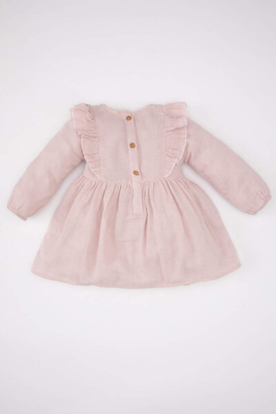 Baby Girl Long Sleeve Muslin Dress Lilac - 5