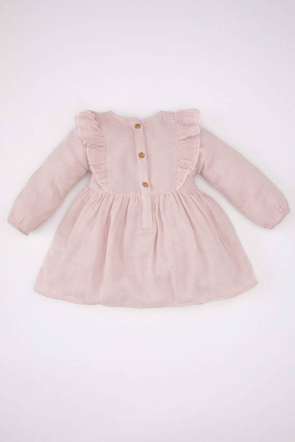 Baby Girl Long Sleeve Muslin Dress Lilac - 5