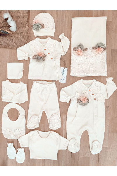 Baby Girl Natural Luxury Organic 10-Piece Hospital Discharge Newborn Set - 4