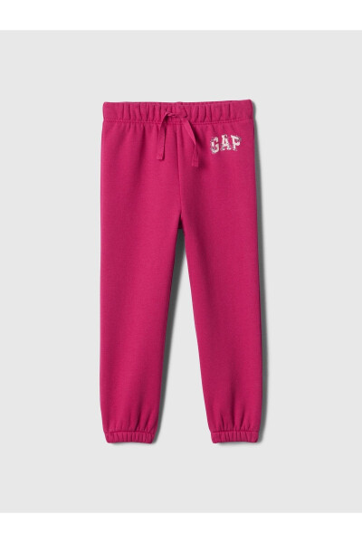 Baby Girl Pink Logo Fleece Jogger Pants - 1