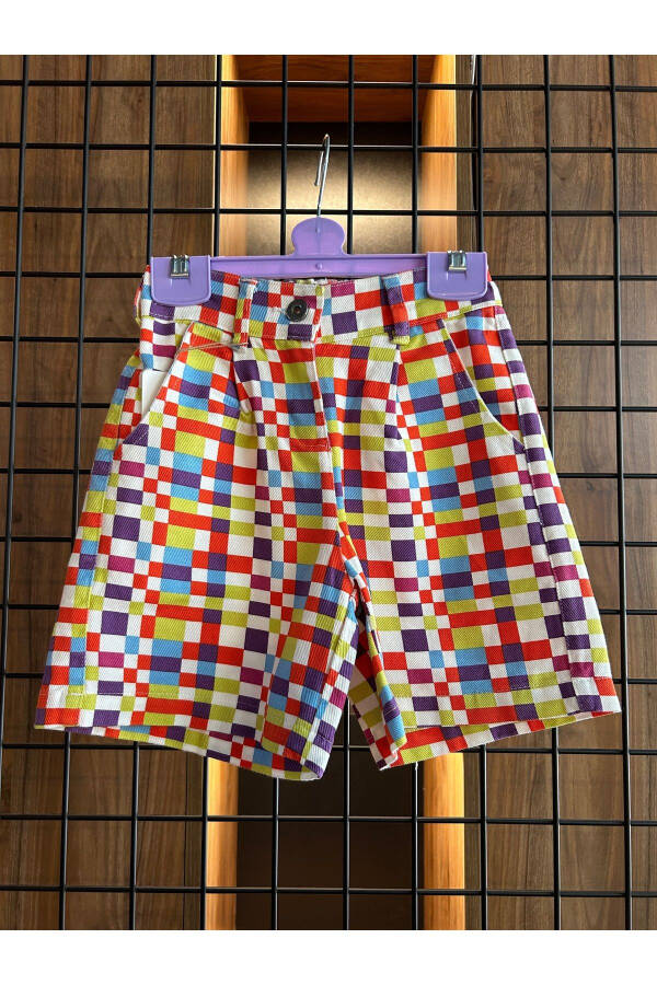 Baby Girl Plaid Colored Shorts - 1