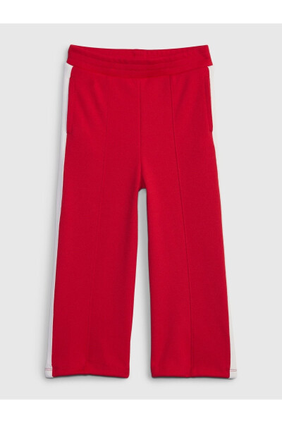 Baby Girl Red Stripe Detailed Sweatpants - 1