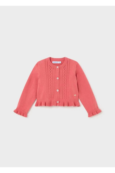 Baby Girl Ruffled Button Cardigan - 1