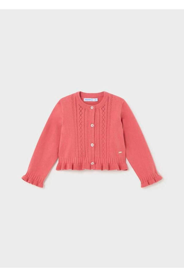 Baby Girl Ruffled Button Cardigan - 1