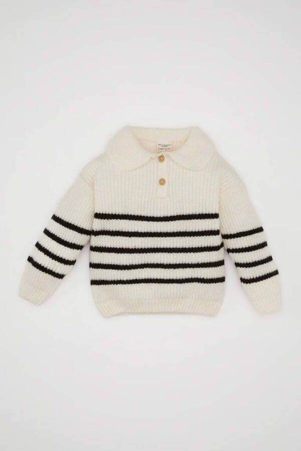 Baby Girl Shirt Collar Striped Sweater C8214a524au - 9