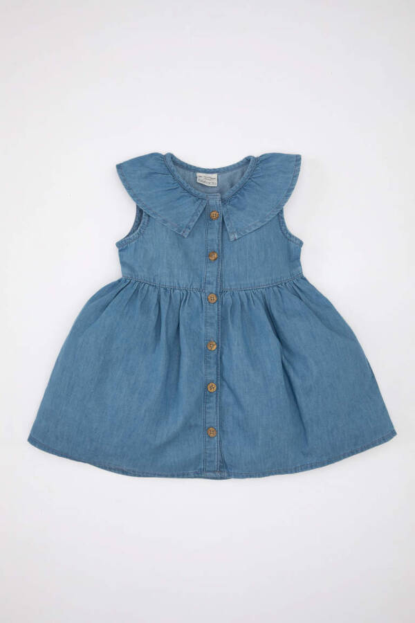 Baby Girl Sleeveless Jean Dress Light Blue - 8