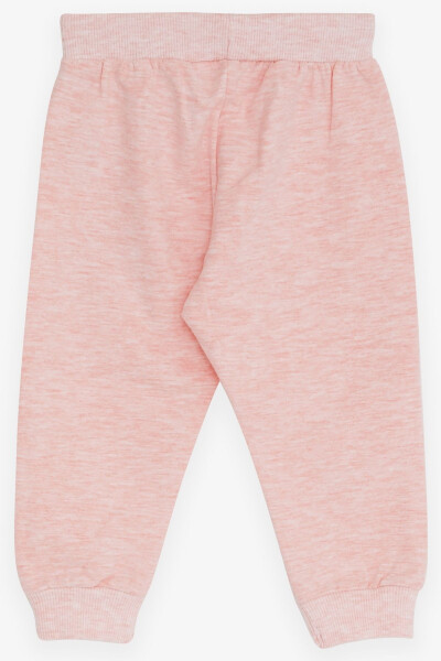 Baby Girl Sweatpants with Elephant Print 6 Months-2 Years, Salmon Melange - 5