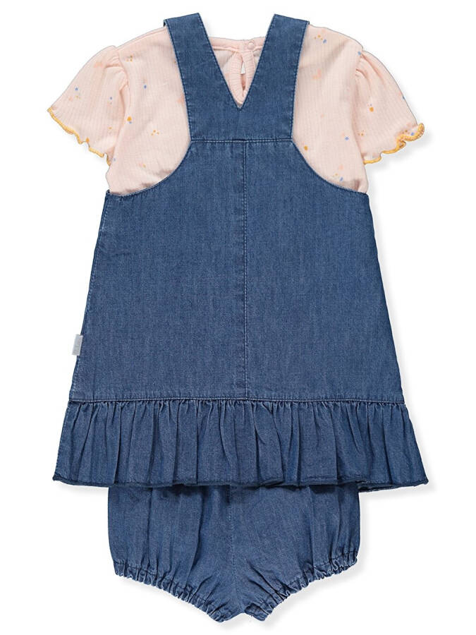 Baby Girl T-Shirt and Jean Jumpsuit Dress 2 Piece Set - 2