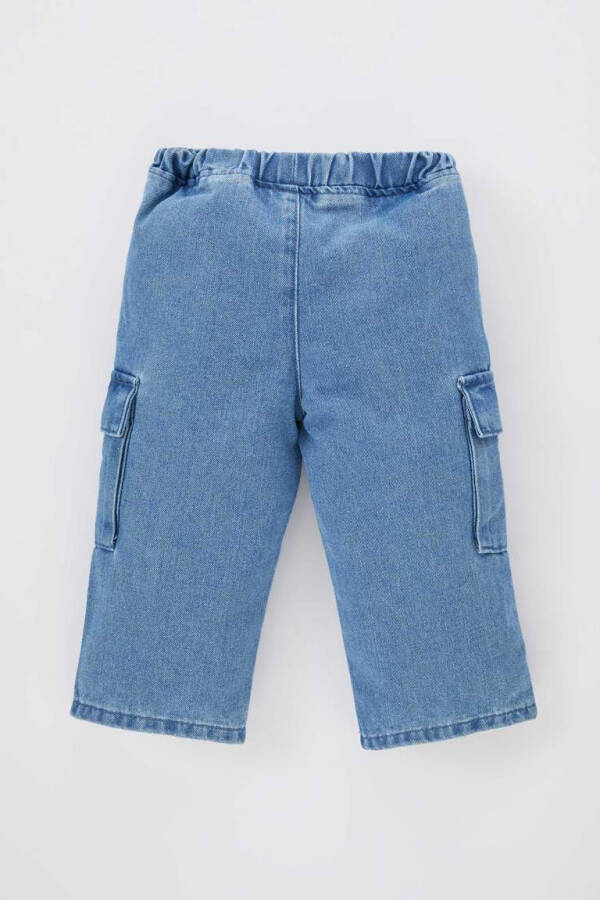 Baby Girl Wide Leg Jean Pants, Mint Blue - 7