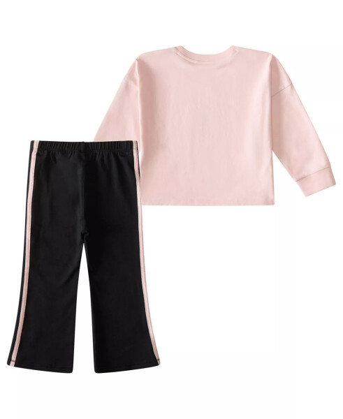 Baby Girls 2-Piece Long Sleeve Tee Flare Pant Set - Sandy Pink - 2