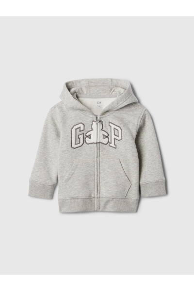 Baby Grey Gap Logo Vintage Zip Up Sweatshirt - 5