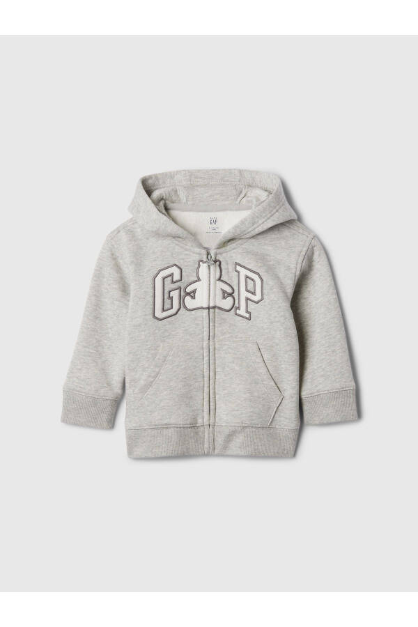 Baby Grey Gap Logo Vintage Zip Up Sweatshirt - 5