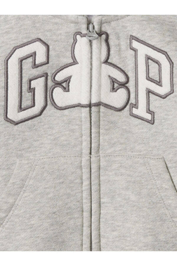 Baby Grey Gap Logo Vintage Zip Up Sweatshirt - 6