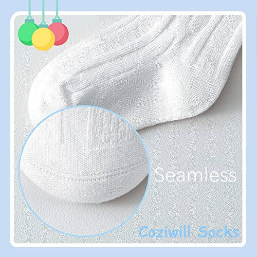 Baby Knee High Socks Girls Newborn Socks Boys Infant Tube Socks Cable Knit Knee High Stockings 0-3/3-6/6-12 Months 3/6 Pairs - 4