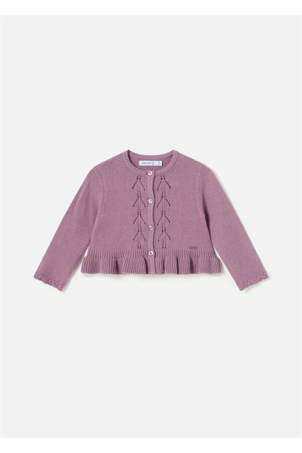 Baby Knit Cardigan, Purple - 1