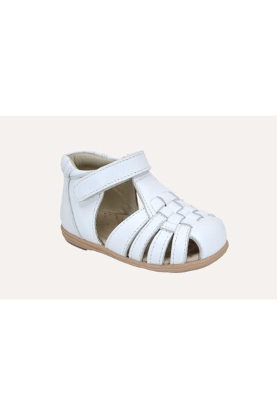 Baby Leather Sandals Thin Sole 1059 White - 2