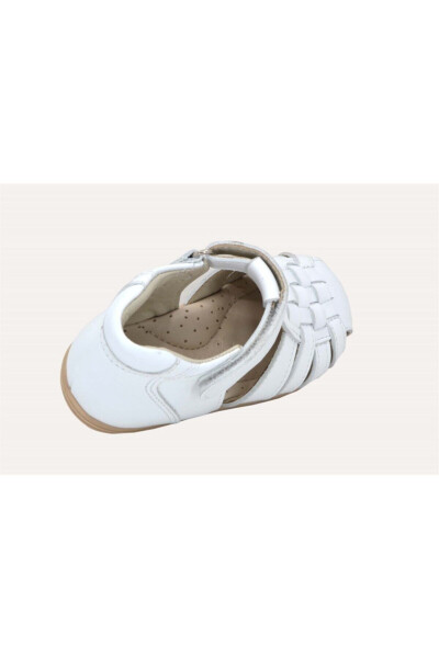 Baby Leather Sandals Thin Sole 1059 White - 3