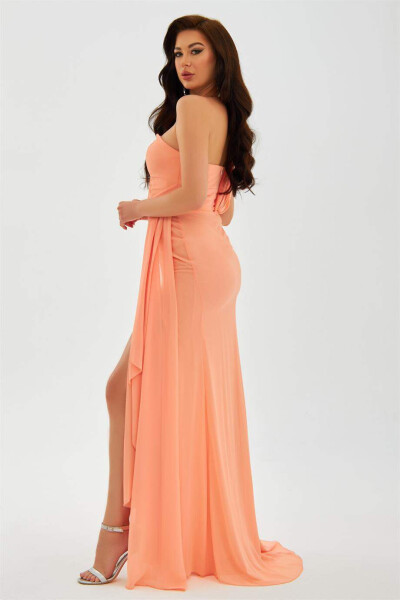 Baby Mouth Chiffon One Shoulder Slit Long Dress - 3