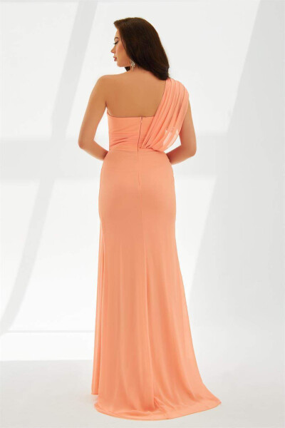 Baby Mouth Chiffon One Shoulder Slit Long Dress - 4