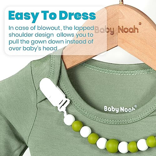 Baby Noah Knotted Gown with Hat and Headband &Clip - 38