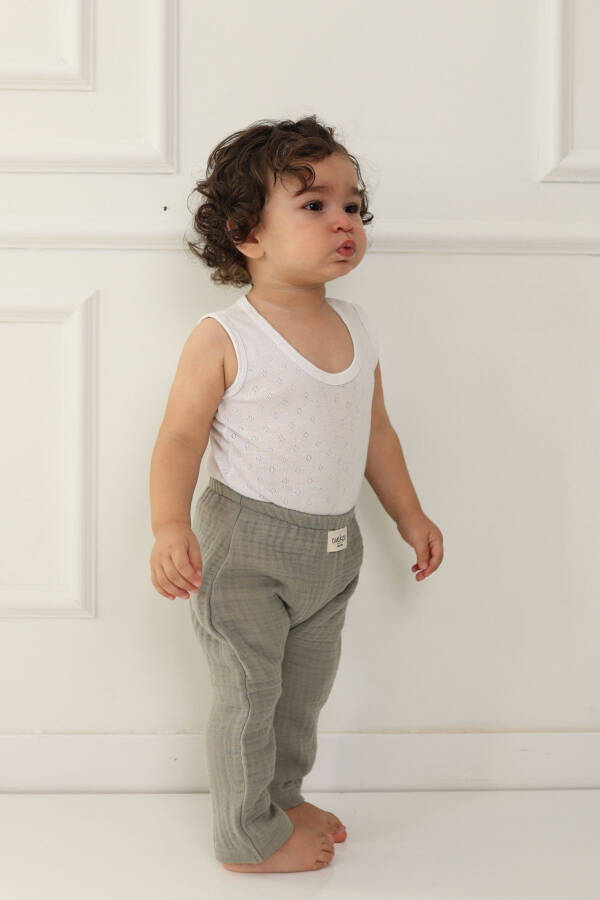 Baby Pants 4 Layer Muslin Fabric Elastic Waist - 1