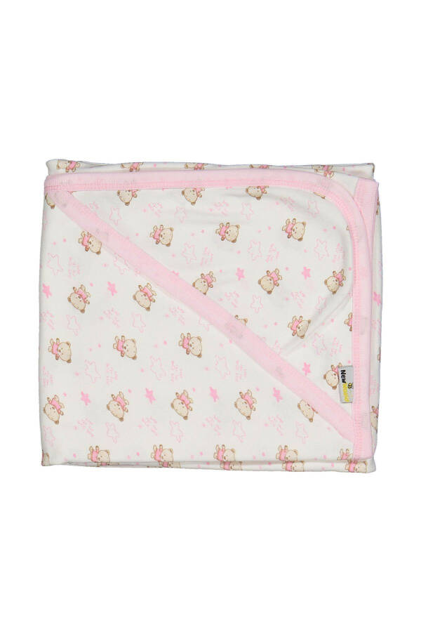 Baby Single Layer Hooded Cotton Blanket Swaddle 80x90 Cm - 1