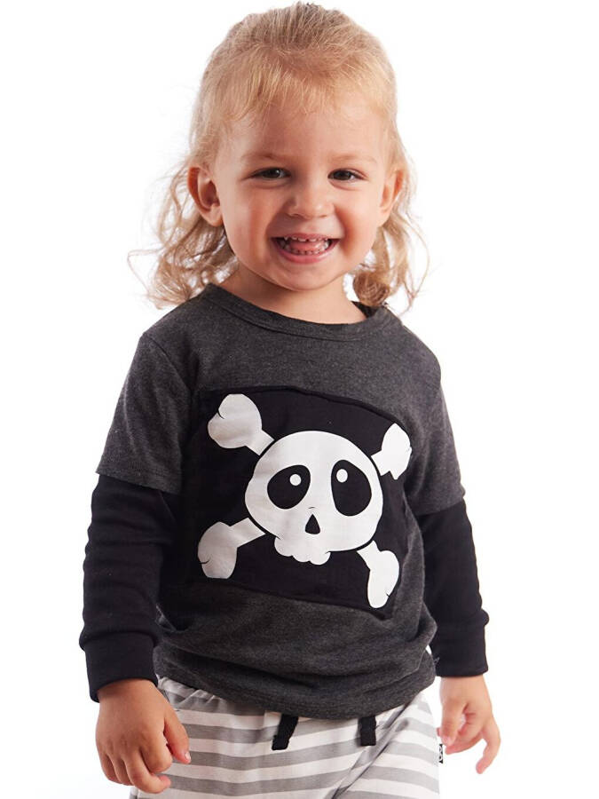 Baby Skull Patch Long Sleeve T-Shirt - 1