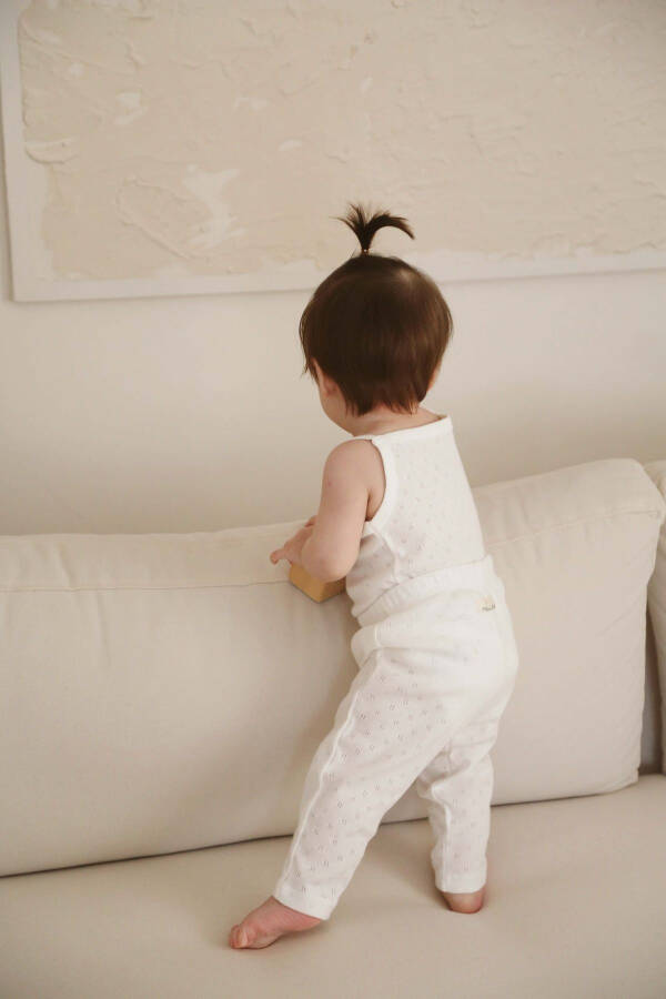 Baby Strappy Dress with Lemon Embroidery - Leggings Set - 3