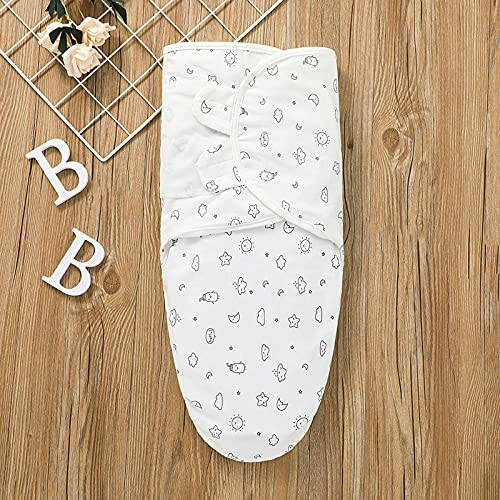 Baby Swaddle Wearable Sleeping Wrap Boys Girls Bag Blanket Adjustable Baby Care Soft Baby Blankets Set (White, One Size) - 47