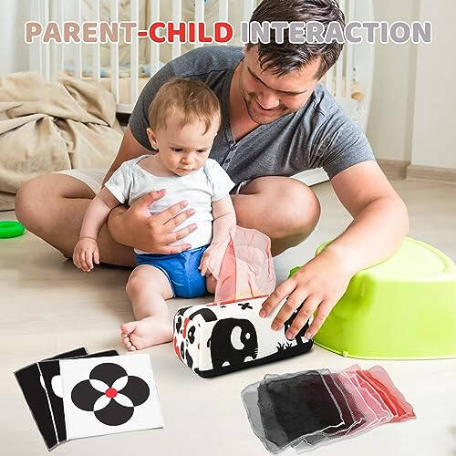 Baby Toys 6 to 12 Months - Baby Tissue Box Toy - Montessori Toys for 1 Year Old, Soft Stuffed & High Contrast Crinkle Infant Sensory Toys, Girls & Boys Early Learning Toys, Toddler Travel Toys, Baby Gifts - 3